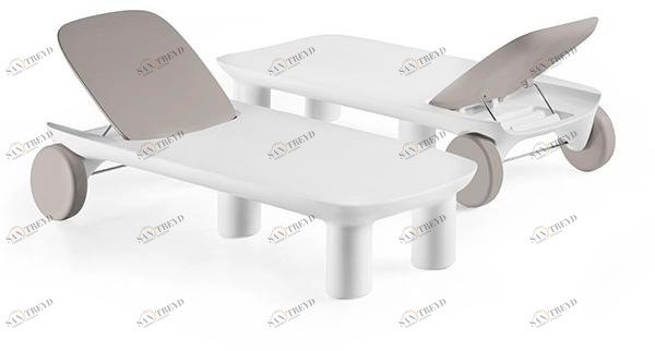 Plust Откидной полиэтиленовый садовый лежак на колесиках Atene sun-id-1360896