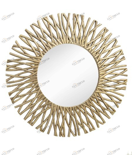 Зеркало-солнце большое бежевое Corran PUSHA ДИЗАЙНЕРСКИЕ, СОЛНЦЕ 062610 Латунь 