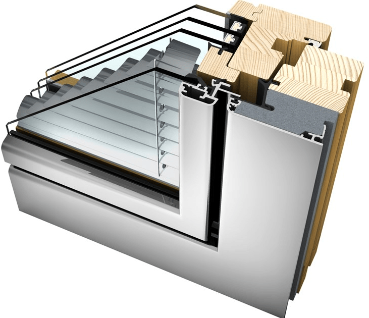 INTERNORM Italia Распашное окно из алюминия и дерева со встроенными жалюзи sun-id-1391157 - Вид №1