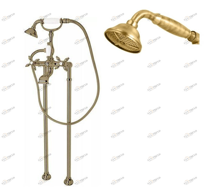 Напольный смеситель для ванны с ручным душем шлангом 150см CEZARES LORD-VDP-02-M