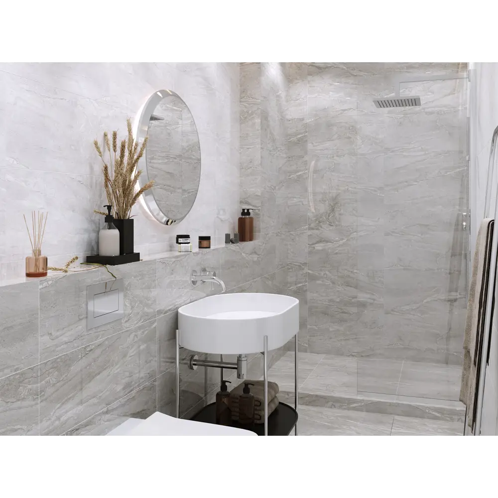 Плитка настенная Marmo Milano 30х60 см 1.44 м² цвет серый 82637805 STLM-2054192 Golden Tile  - Вид №2