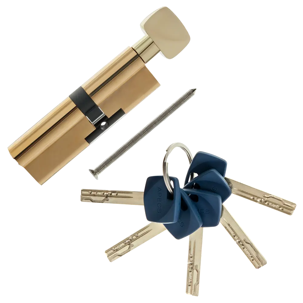 Цилиндр Apecs Premier XR-100(45C/55)-C15-G, 45x55 мм, ключ/вертушка, цвет золото 82379276 STLM-2051753 ЦИЛИНДР APECSXR-100(45C/55)-C15-G КЛ-ВЕР - Вид №1