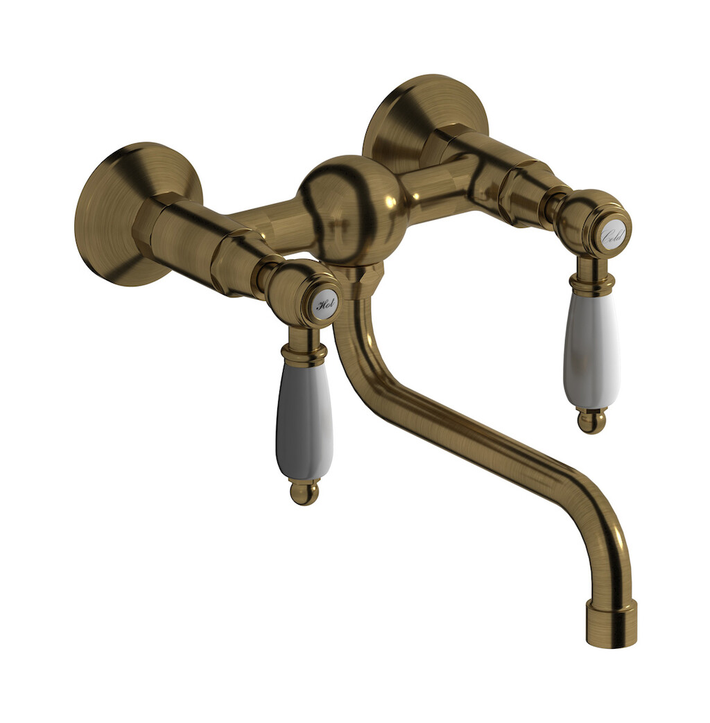 Настенный смеситель для кухни с 2 ручками WE ARE IB hl372bb_2 Antique Bronze Kitchen