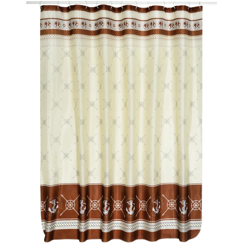 Штора для ванной комнаты «Якорь» 180х180 см цвет белый ВИЛИНА Полиэстер STLM-2133626 - Вид №1