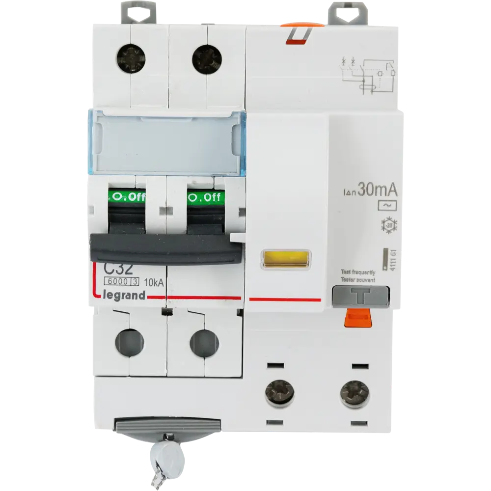 Автоматический выключатель дифференциального тока Legrand DX3 2P C32 A 30 мА 6 кА AC 411161 STLM-2180202 - Вид №1