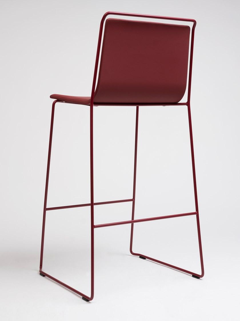 ONDARRETA Стул из высокой стали с сиденьем, обитым кожей Alo sun-id-1428895 - Вид №3