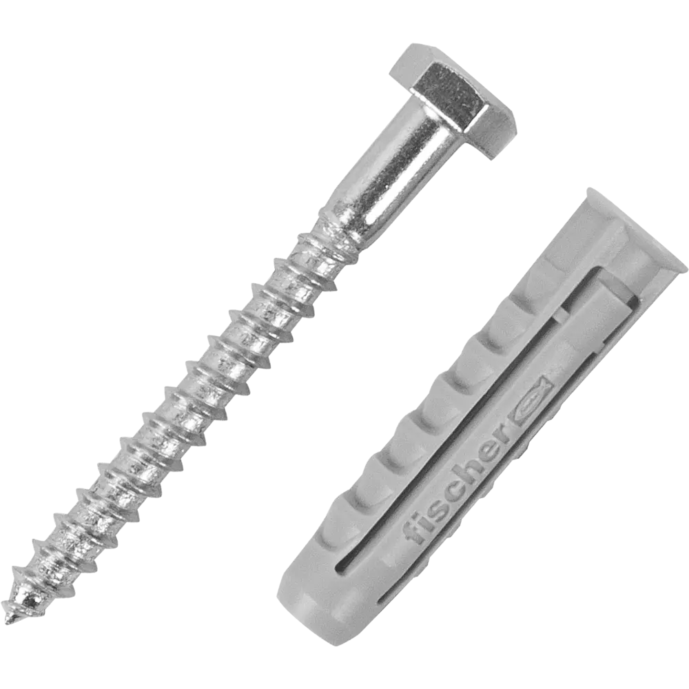 Дюбель для полнотелых материалов Fischer SX с шурупом 10x50 мм нейлон/оцинкованная сталь 5 шт 12469711 STLM-2204231  - Вид №2