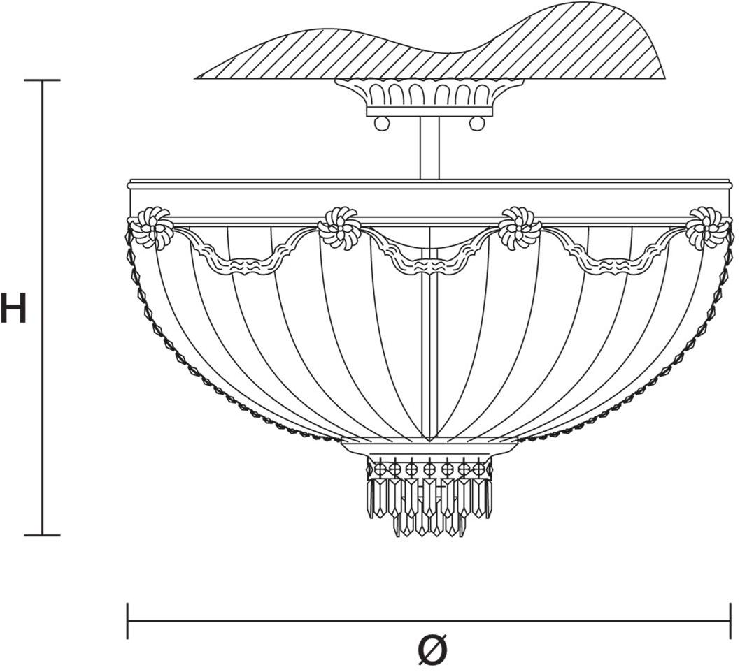 Masiero Потолочный светильник из металла с кристаллами Impero & deco sun-id-1364880 - Вид №1