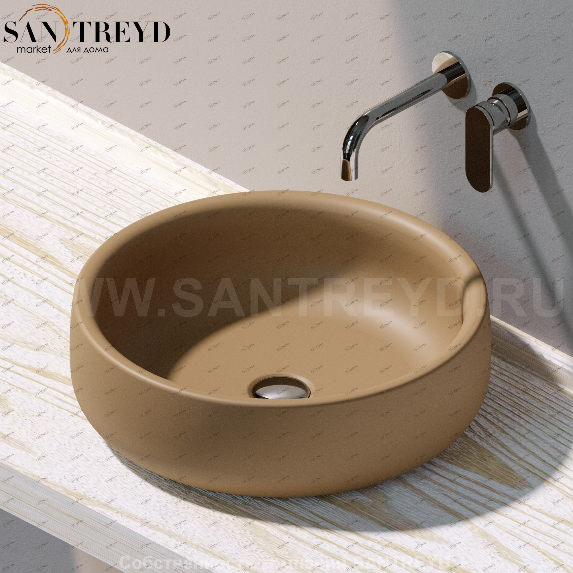 BN50A9004 Накладная раковина на столешницу  круглая Ceramica Flaminia Bonola