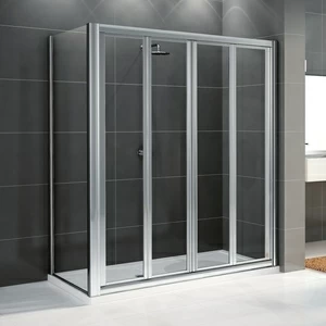 Novellini. Душевой уголок 120x90 см 2S+F с серебристым профилем STAR