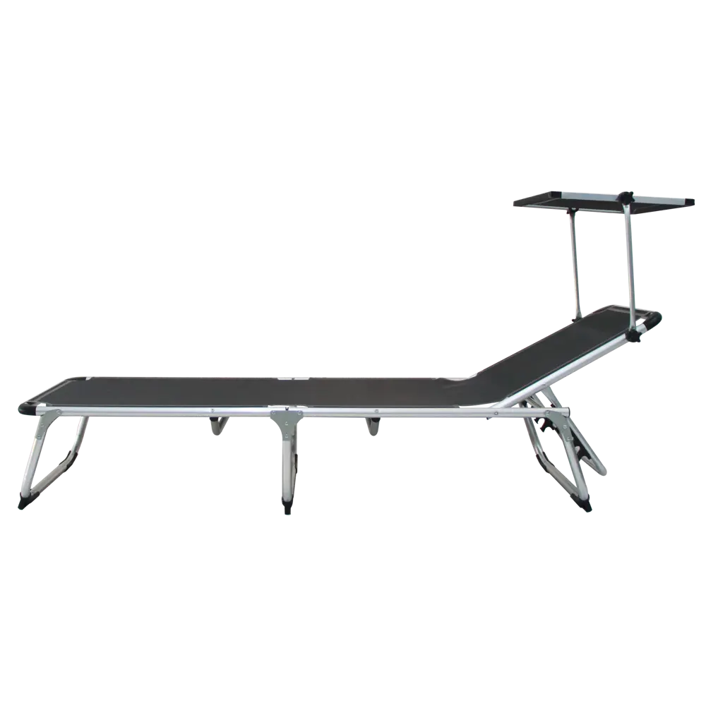 Шезлонг складной Azur 188x61x30 см алюминий/текстилен цвет серый Santreyd STLM-2042039 - Вид №4