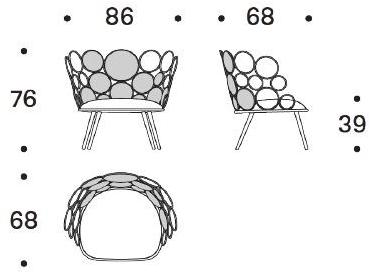 Saba Italia Садовое кресло из железа и ткани Grace sun-id-1470249 - Вид №6