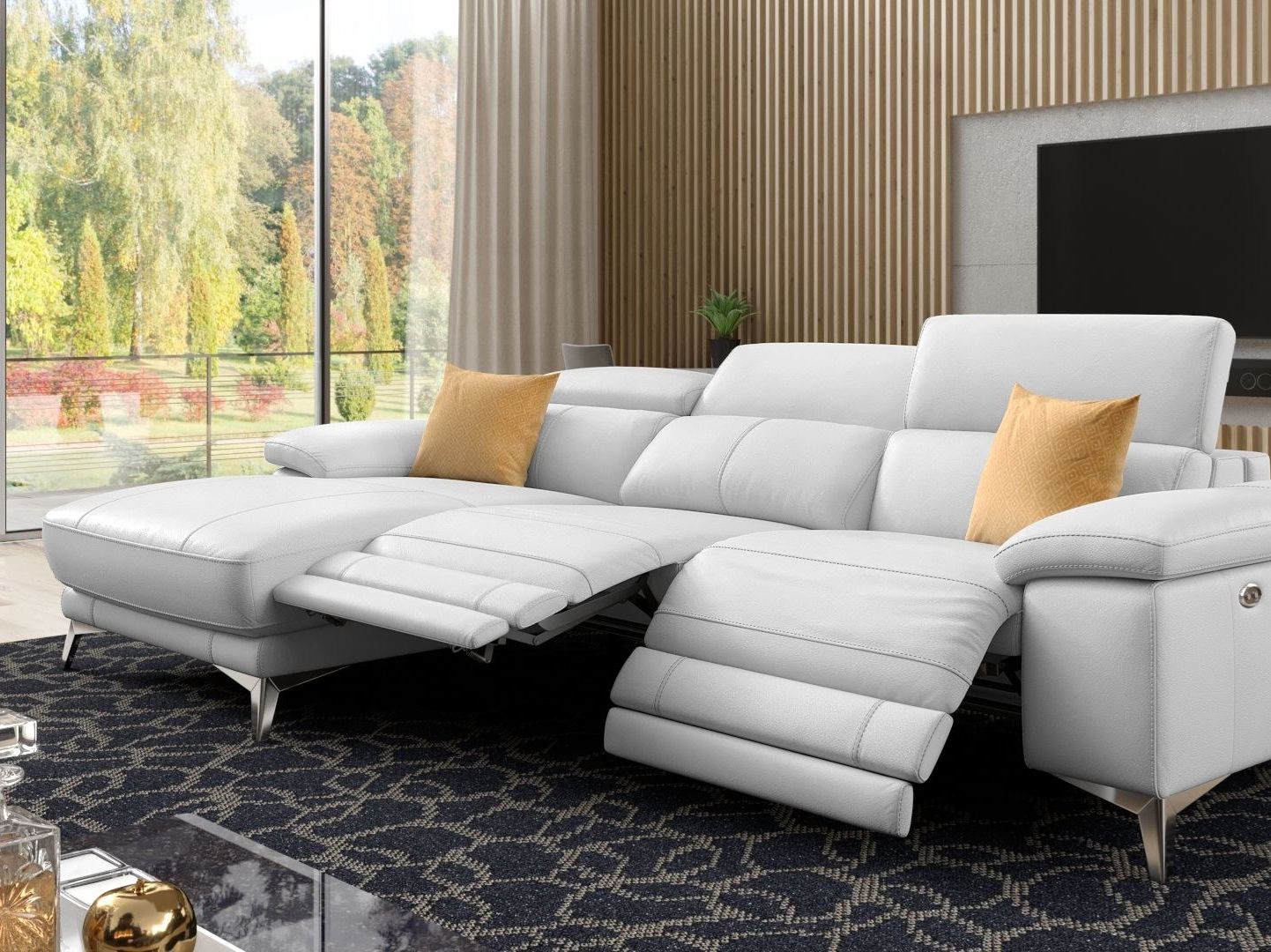 Кожаный диван с полуостровом Sofanella MILANO ARCH-00066951 - Вид №2