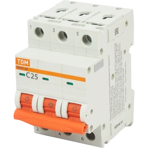 Автоматический выключатель TDM Electric ВА47-60 3P C25 А 6 кА SQ0223-0111 84399541 STLM-2163830