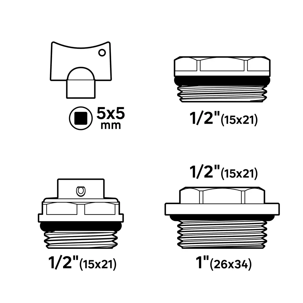 Монтажный комплект для радиатора MONLID 1"x1/2" сталь белый 7 шт STLM-2068336 - Вид №2