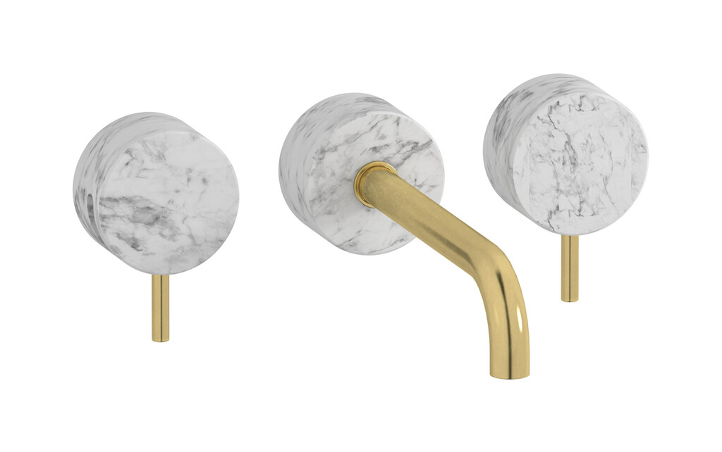 Смеситель с длинным изливом для раковины WE ARE IB mr307on_1 Natural Brass Marmo