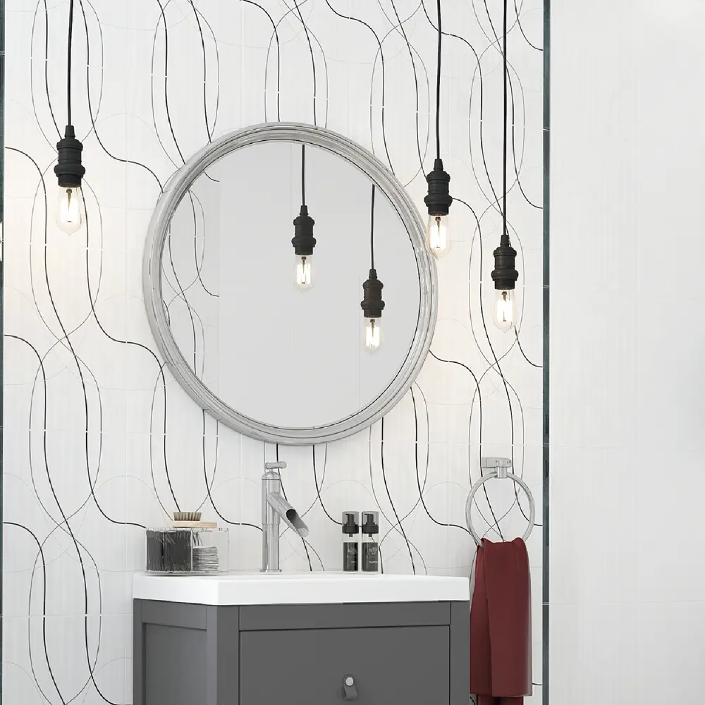 Плитка настенная Керамин Аляска 7Д 40x27.5 см 1.65 м² цвет белый STLM-2057823