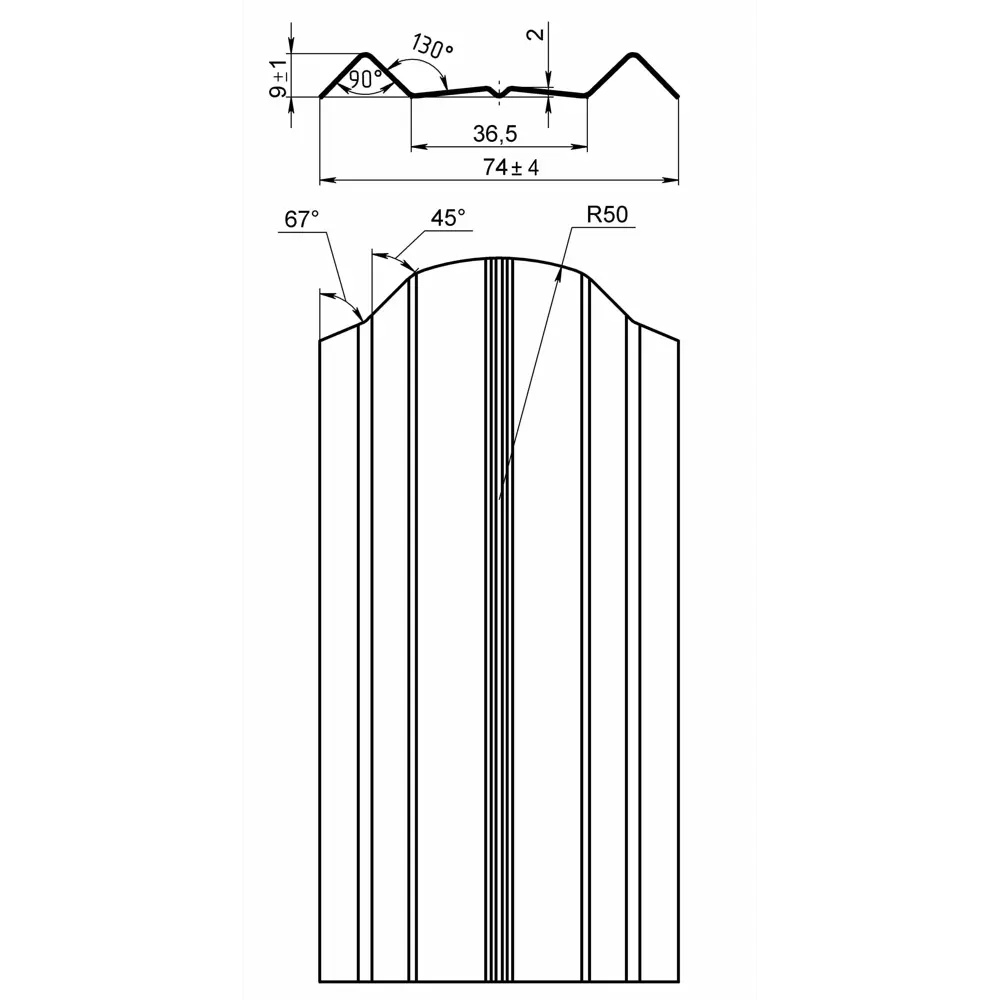 ВЕГА Штакетник металлический ЭКО-М темно-серый для элегантного забора 89414763 STLM-1569385 - Вид №3