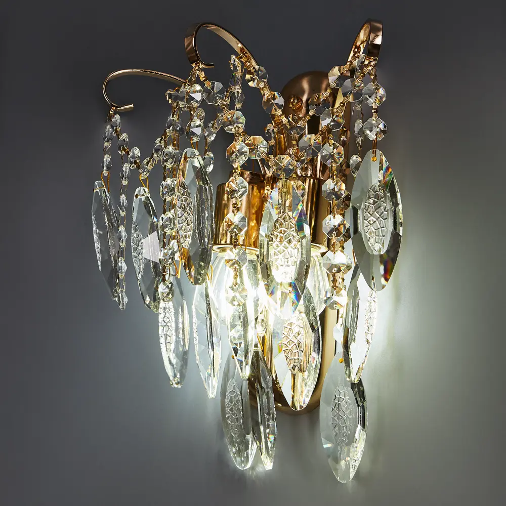 Светильник настенный бра Бриз 2 лампы 60 Вт E27 220 цвет золото DE CITY STLM-2172865 - Вид №1