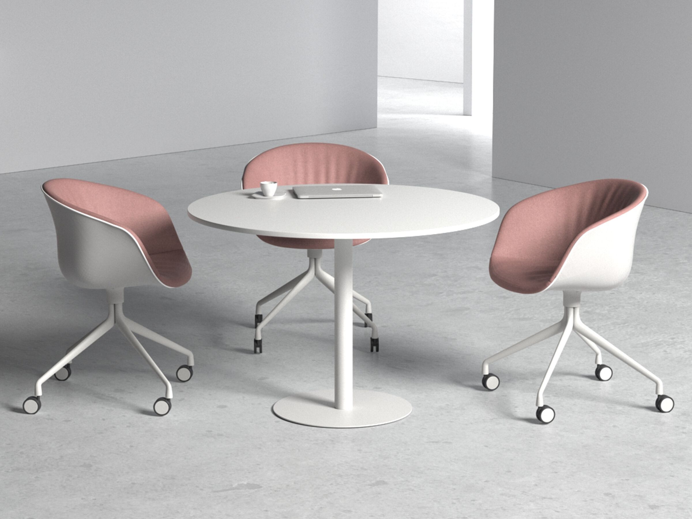 Круглый стол из нержавеющей стали с центральным основанием WORKSPACE MILAN ARCH-00124901