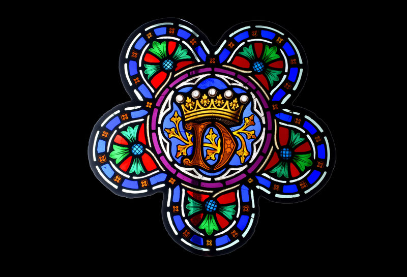 SOR27433 Витражное стекло - Мотив короны "D" ijlbrown  - Вид №1