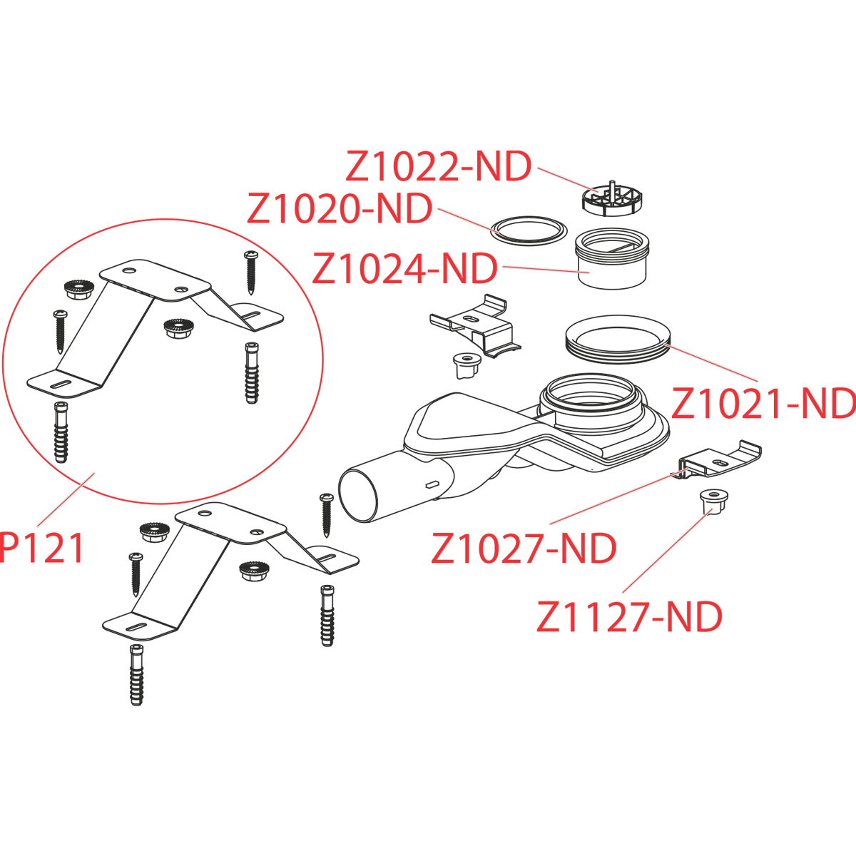 Экстра низкий сифон DN40 и комплект регулируемых ног ALCAPLAST APZS6 - Вид №2