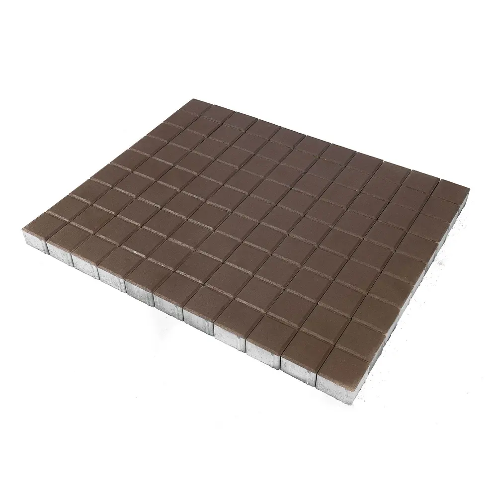 Плитка тротуарная двухслойная Braer Лувр 100x100x60 мм цвет коричневый Santreyd STLM-2117718 - Вид №1
