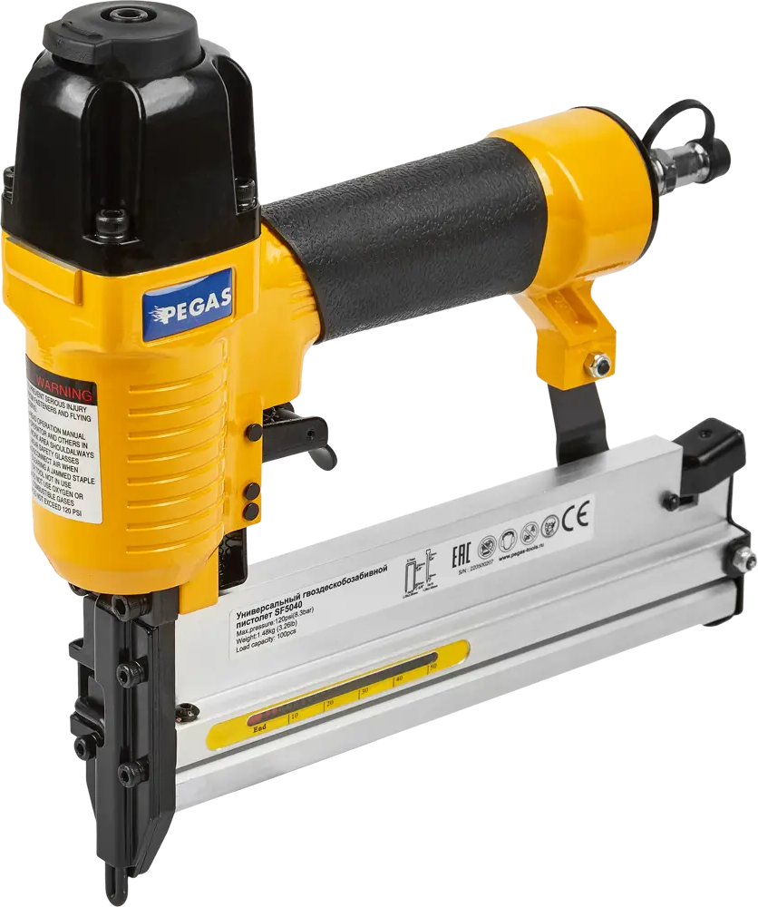 85578922 Пневмопистолет гвоздескобозабивной Pegas Pneumatic SF5040 1008 для скоб 10-50 мм STLM-0064203
