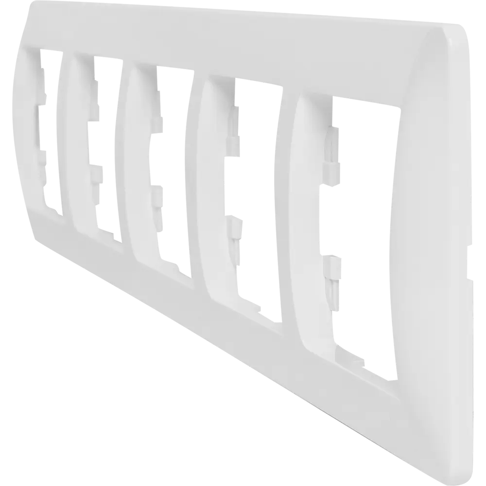 Рамка для розеток и выключателей Systeme Electric Glossa 5 постов пятерная цвет молочный STLM-2013074 - Вид №2