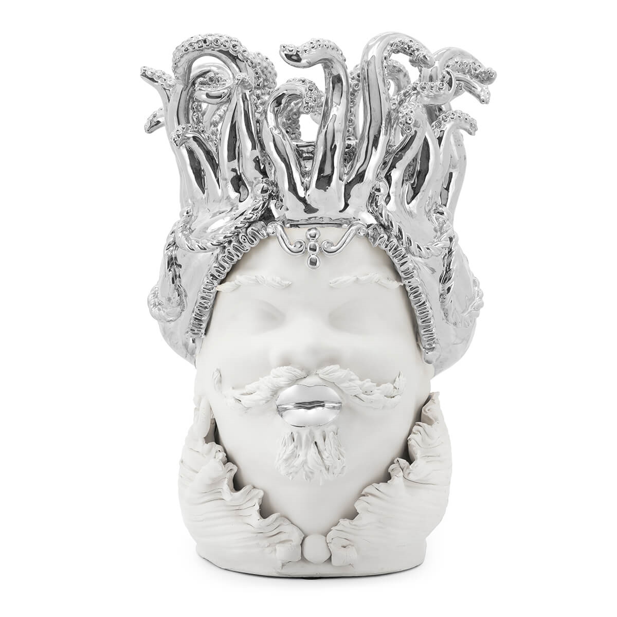 200997-03 ABHIKA ВАЗА MORO MAN TENTACLES PLATINUM  - Вид №1