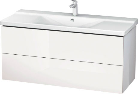 LC625301212 Тумбочка подвесная L-Cube #LC6253 1220 x 481 мм Дуб брашированный, натуральный шпон Duravit - Вид №1