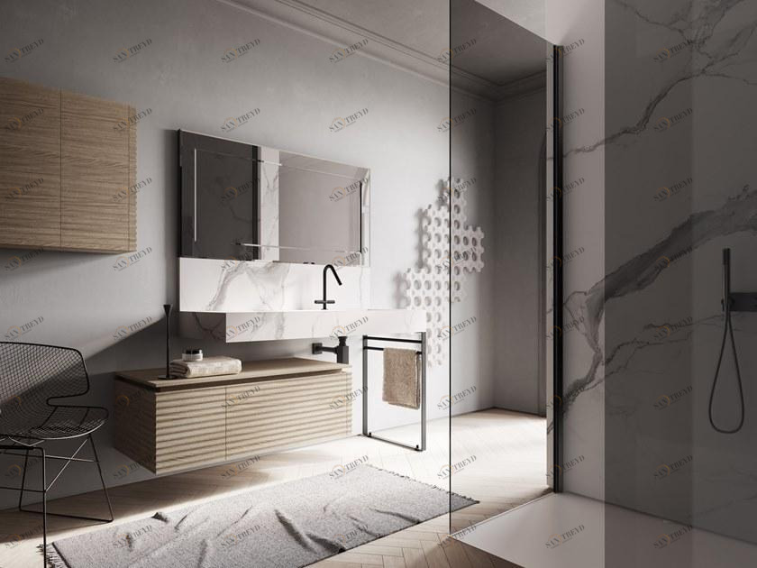 Ideagroup Подвесной умывальник с тумбой и зеркалом Dolcevita by aqua sun-id-1426631