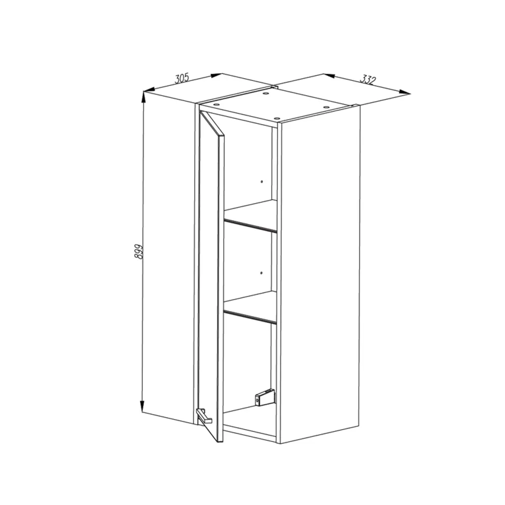 Пенал Aquaton Мерида 33 см цвет белый эбони светлый STLM-2108987 - Вид №7