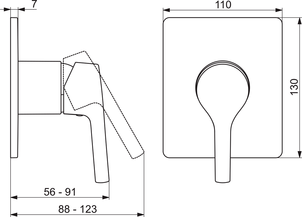 Oras 3985H Панель смесителя для душа 3985H Saga Style Хром  - Вид №1