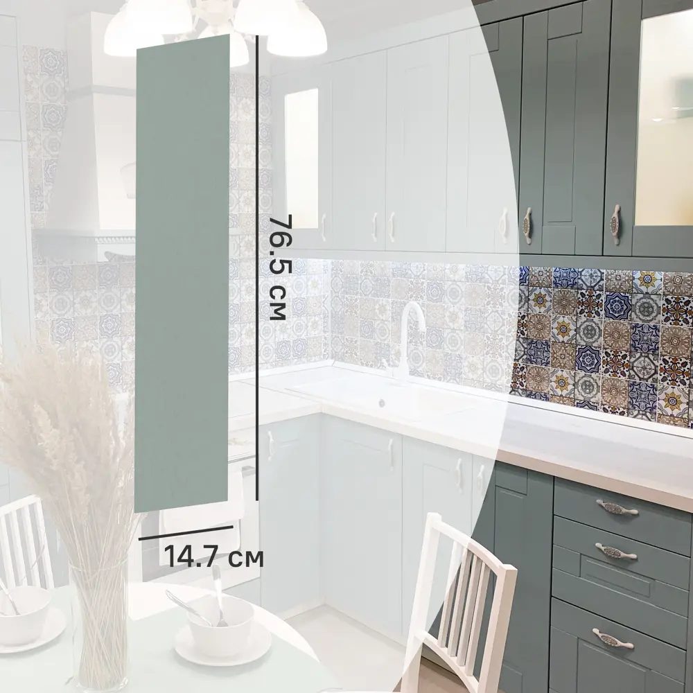 Фасад кухонного шкафа Томари 14.7x76.5см KONSENSA МДФ цвет голубой STLM-2199522