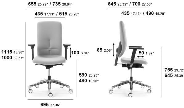 Офисное кресло с колесами и подлокотниками с 5 спицами SITIA ECLIPSE ARCH-00144842 - Вид №2