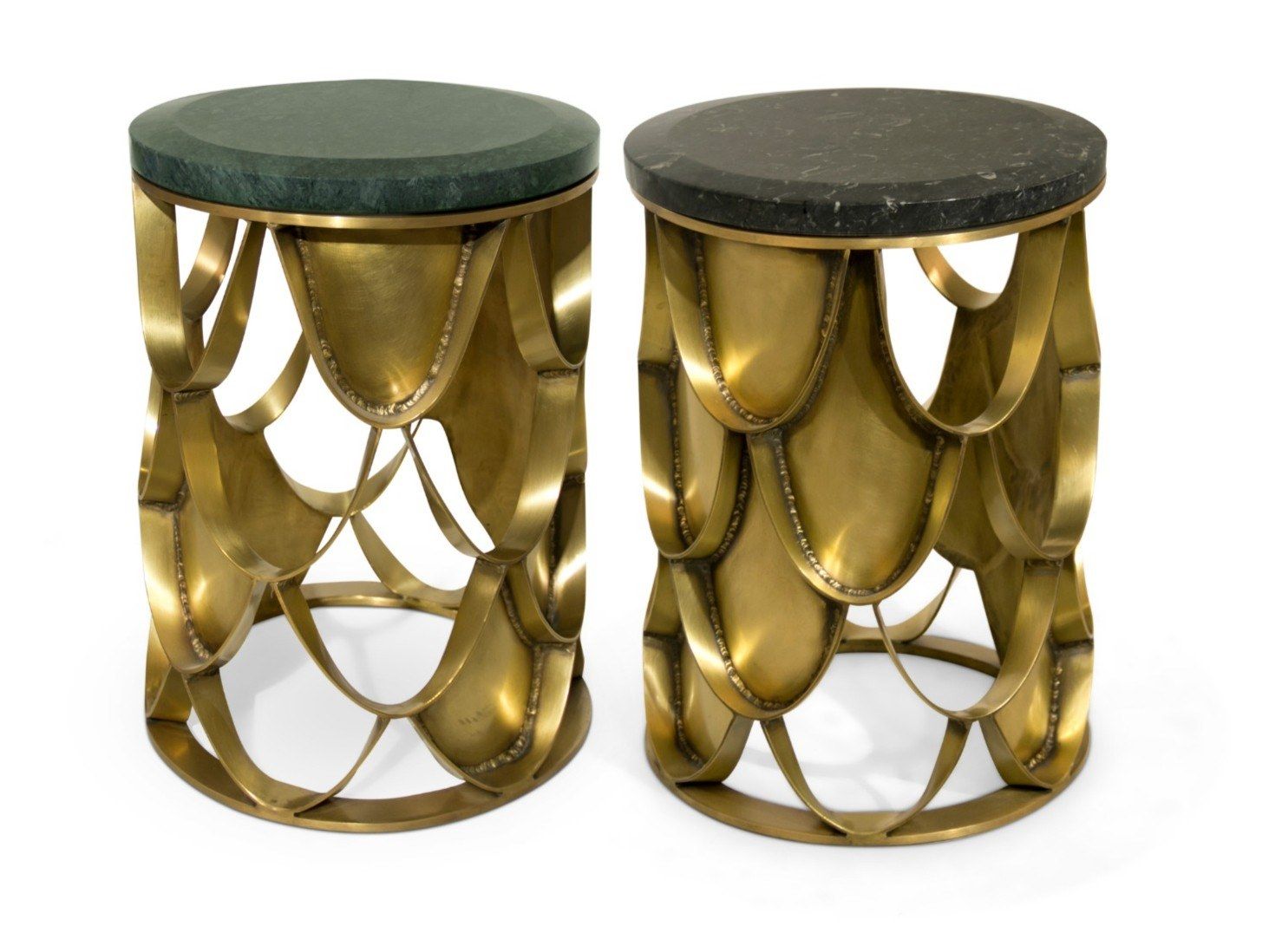 Круглый латунный журнальный столик Brabbu ARCH-00025106 - Вид №1