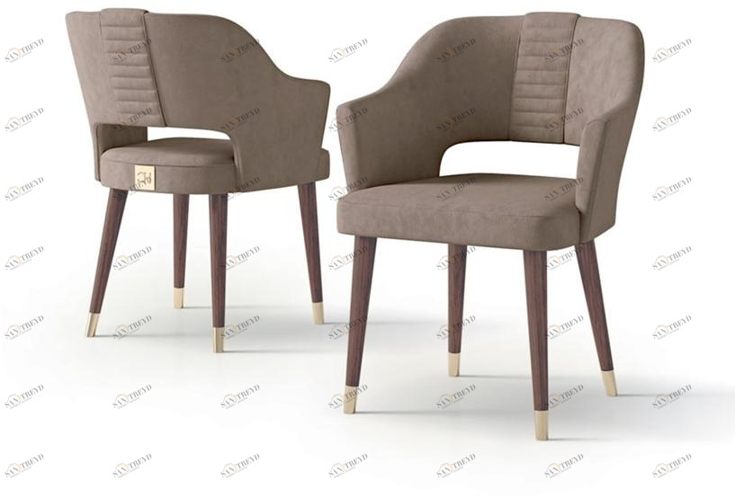 Carpanese Home Стул из нубука с подлокотниками Contemporary 7909