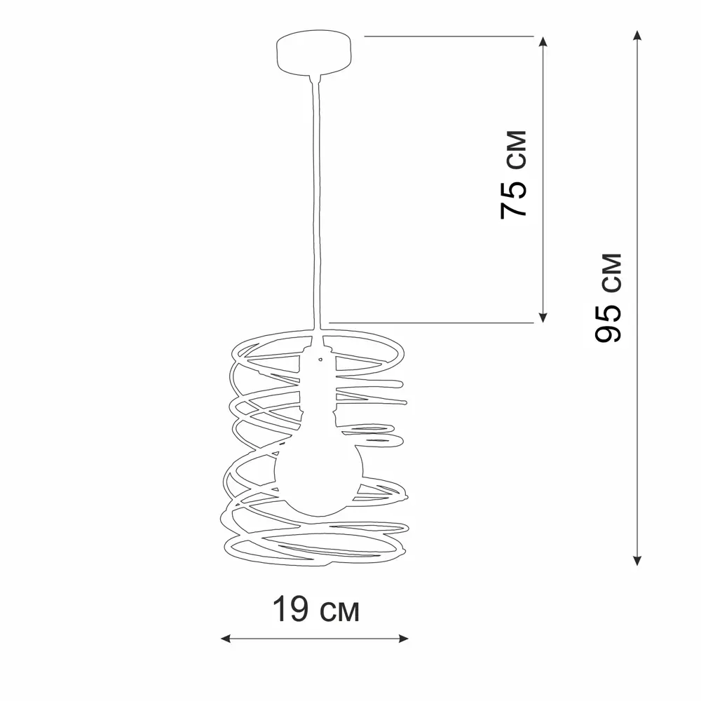 Подвесной светильник Vitaluce Торнадо 1 лампа 3м² Е27 цвет желтый STLM-2080682 - Вид №12