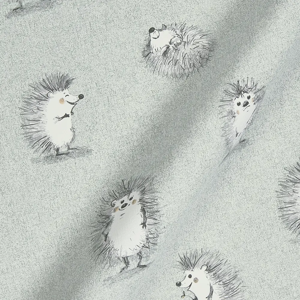 Обои флизелиновые Ateliero Ежики зеленые 1.06 м AT88192-05 Ёжики STLM-2063779 - Вид №2