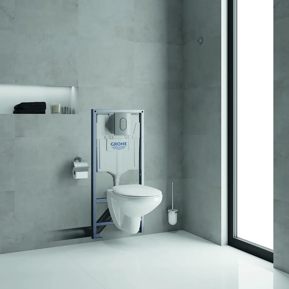 Комплект инсталляция Grohe Solido 5в1 39418000 с унитазом безободковым и кнопкой 81933256 STLM-2140308 - Вид №8