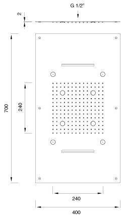 Ceadesign Прямоугольная светодиодная лейка для душа из нержавеющей стали Free ideas Aqc 30 - Вид №1