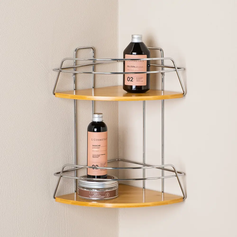 Полка угловая Модулус 22х22х37.4 см, цвет хром Santreyd Модулус Бамбук STLM-2035866 - Вид №6