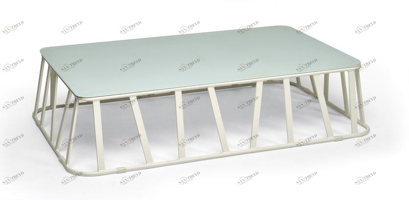 Roberti Низкий прямоугольный садовый стол из алюминия и стекла Hamptons graphics sun-id-1483488