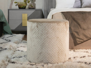 Круглый пуф из ткани