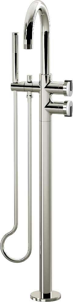 E-11554-R1WT-L1MBK-PC Смеситель напольный отдельностоящий (внешняя часть) GRAFF MOD+