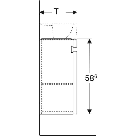 869048000 Шкафчик для раковины Geberit Renova Plan, с одной дверью Geberit  - Вид №4