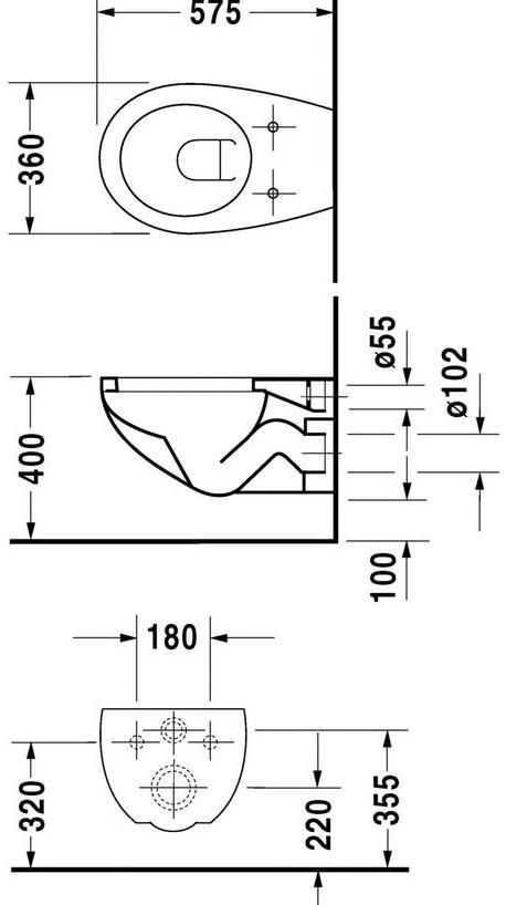 254709 Подвесной унитаз настенный Белый Duravit Duraplus Германия - Вид №1