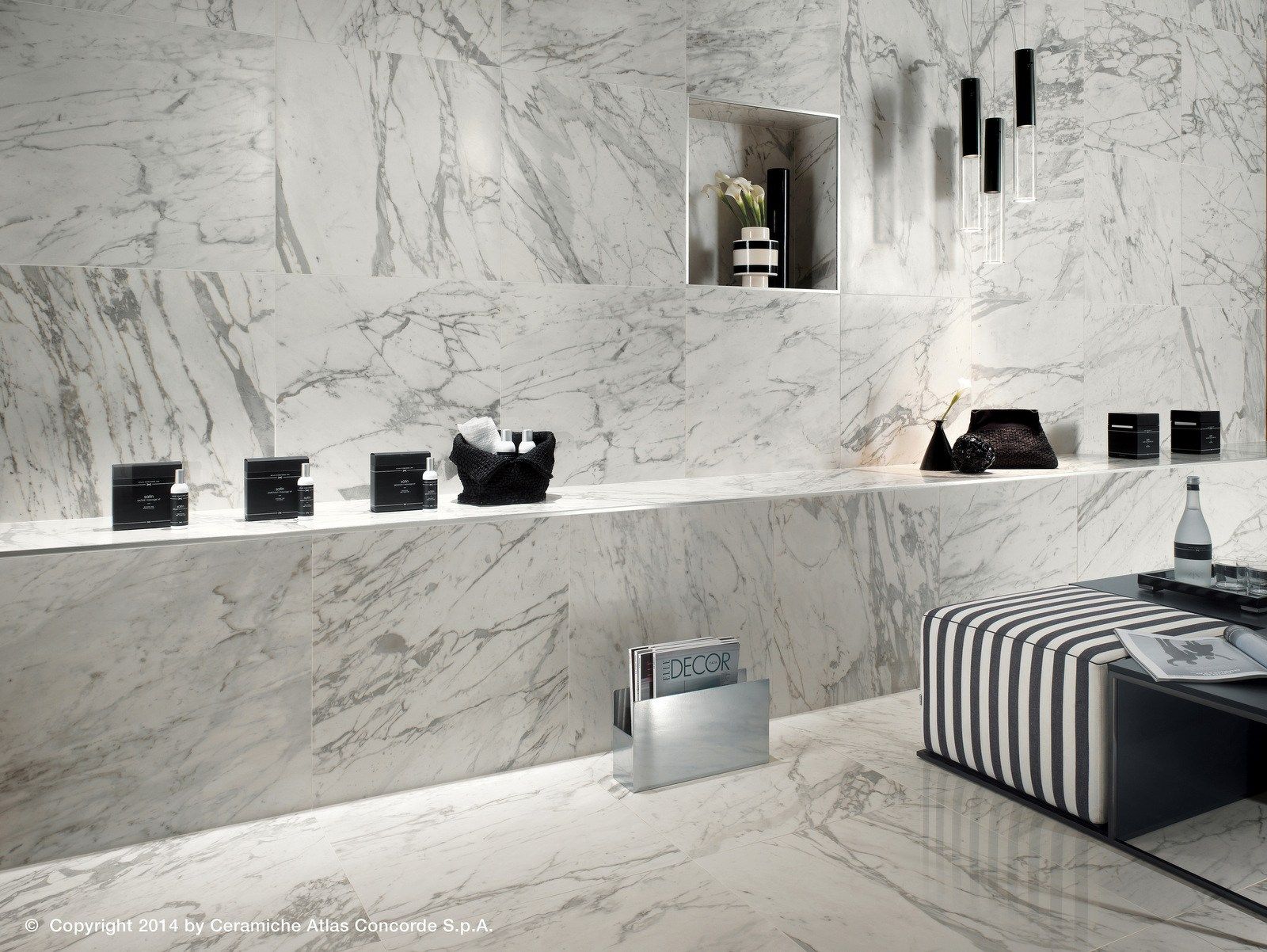 Белое керамическое покрытие с эффектом мрамора Atlas Concorde Marvel Pro ARCH-00130235 - Вид №12