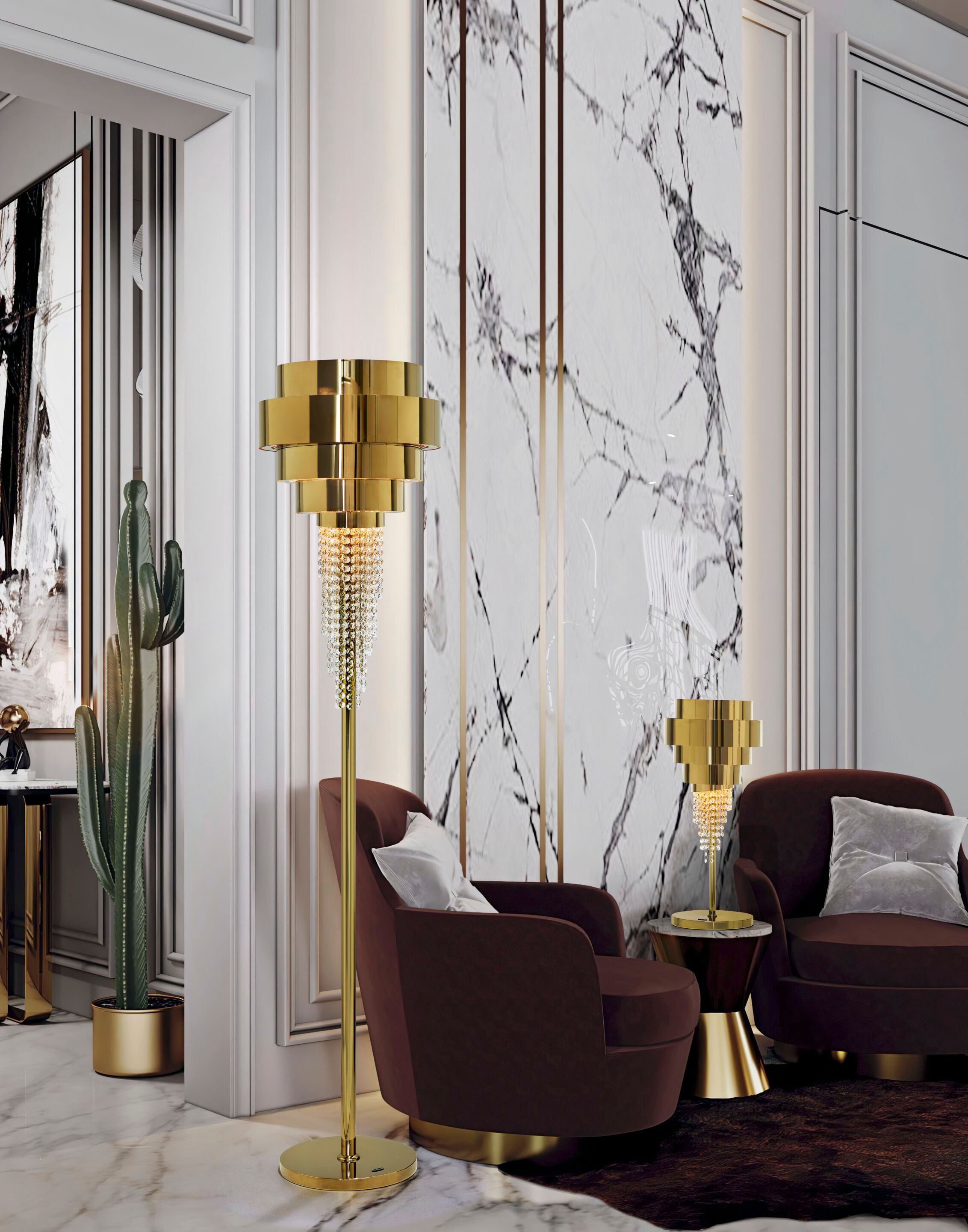 Напольная лампа из нержавеющей стали с кристаллами K-Lighting Baco ARCH-00102047 - Вид №2